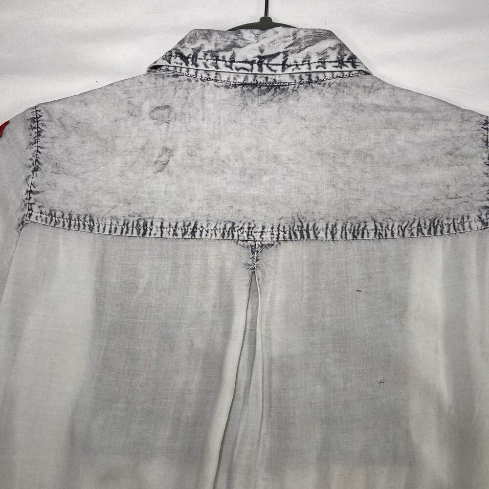 Scully Blouse Womens Size XS White-Gray Embroidered Button Up LS Western Cowgirl - Picture 10 of 14